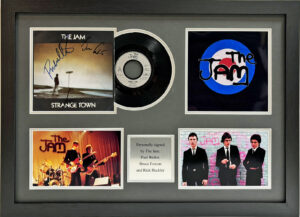 The Jam Signed Strange Town Vinyl in Framed Presentation