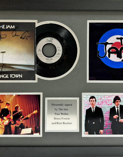 The Jam Signed Strange Town Vinyl in Framed Presentation
