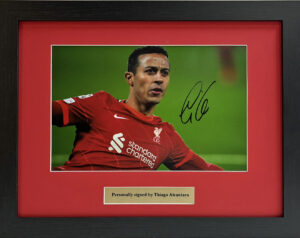 Thiago Alcantara Personally Signed Liverpool Picture in Frame