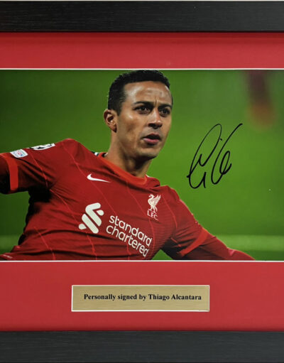Thiago Alcantara Personally Signed Liverpool Picture in Frame