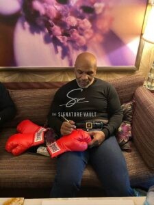 Mike Tyson Personally Signed Boxing Glove in Display Case with Plaque
