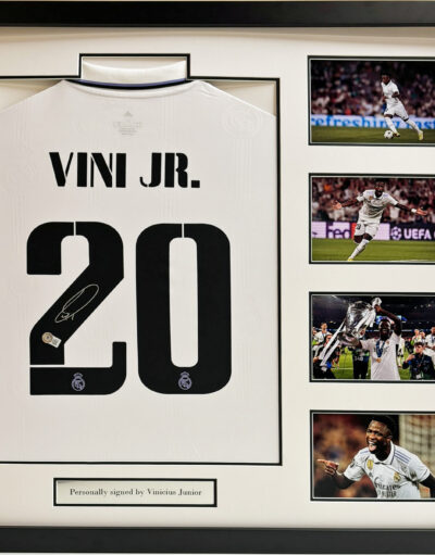 Vinicius Junior Signed Real Madrid Shirt in Deluxe Frame