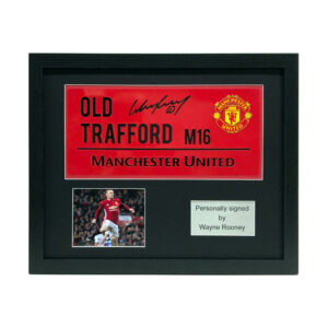 Wayne Rooney Signed Old Trafford Road Sign Framed