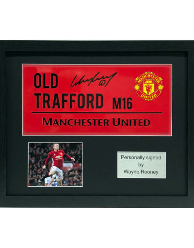 Wayne Rooney Signed Old Trafford Road Sign Framed