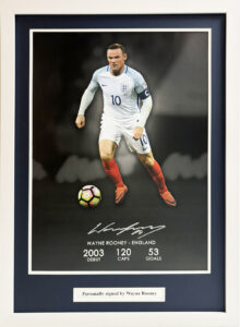 Wayne Rooney Signed England Career Stats Presentation Framed