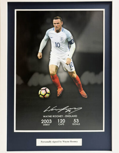 Wayne Rooney Signed England Career Stats Presentation Framed