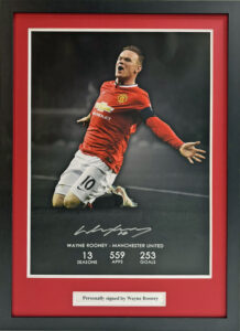 Wayne Rooney Signed Manchester United Career Stats Presentation Framed