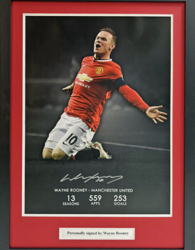 Wayne Rooney Signed Manchester United Career Stats Presentation Framed