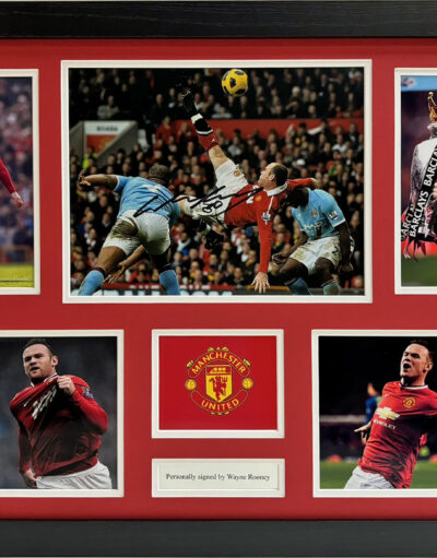 Wayne Rooney Signed Bicycle Kick Goal Presentation Framed