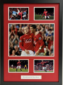 Wayne Rooney Signed Photo with Ronaldo Framed