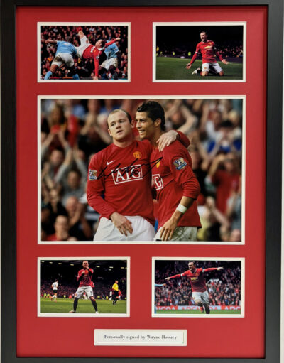 Wayne Rooney Signed Photo with Ronaldo Framed