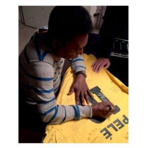 Brazil Shirt signed by Pele in Super Deluxe Frame