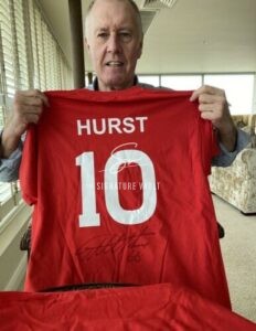 Geoff Hurst Personally Signed England Shirt in Classic Frame