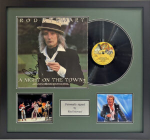Rod Stewart Signed A Night On The Town Vinyl Framed