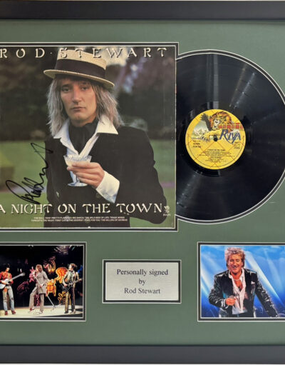 Rod Stewart Signed A Night On The Town Vinyl Framed