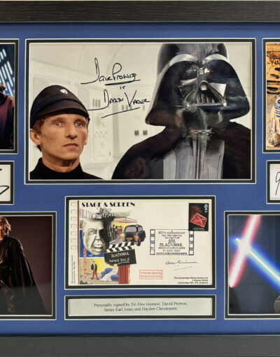 Multi Signed Star Wars Presentation Earl Jones, Guinness, Prowse & Christiansen