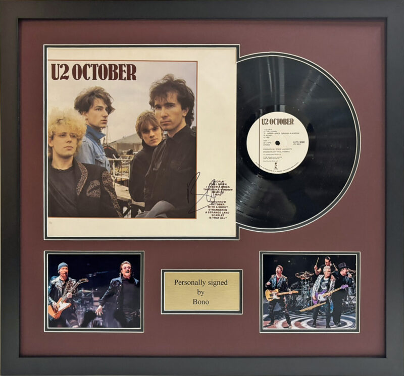 Bono Personally Signed U2 October Vinyl Album in Framed Presentation