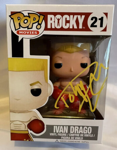 Dolph Lundgren signed Rocky Funko Pop