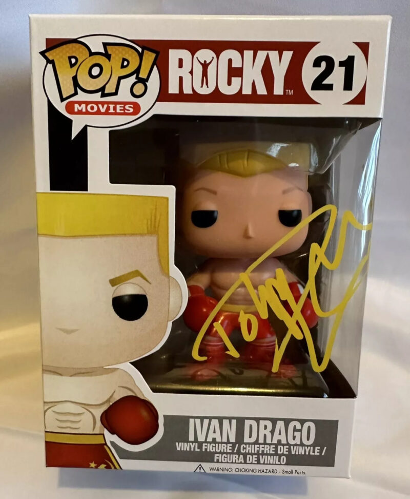 Dolph Lundgren signed Rocky Funko Pop