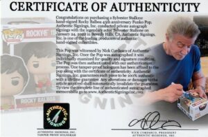 Sylvester Stallone signed Rocky Funko Pop