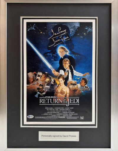 David Prowse Signed Star Wars: Return of the Jedi Poster Framed