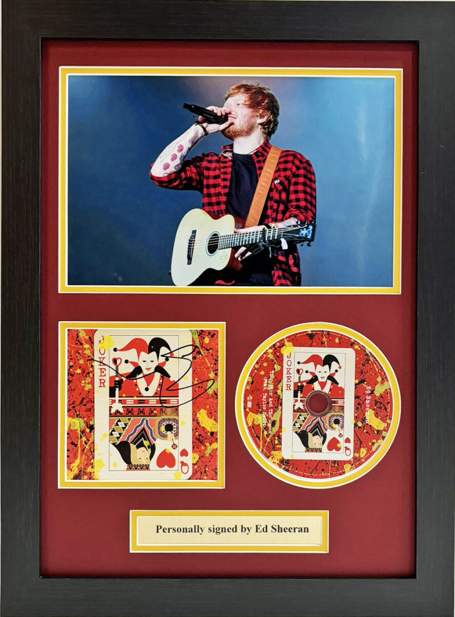 Ed Sheeran Signed The Joker CD Cover in Framed Presentation