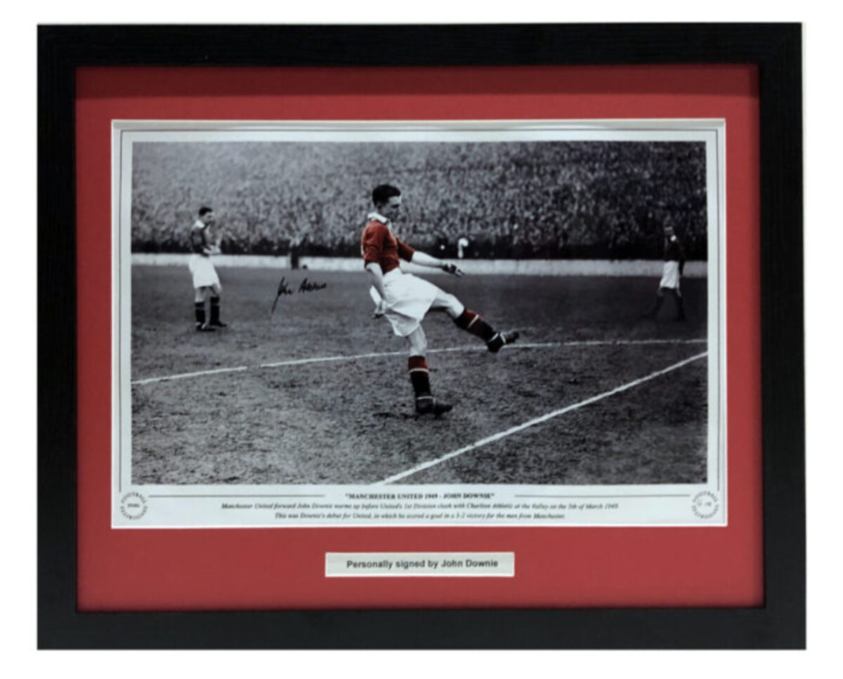 John Downie Signed Manchester United Photo Framed
