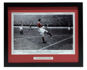 John Downie Signed Manchester United Photo Framed
