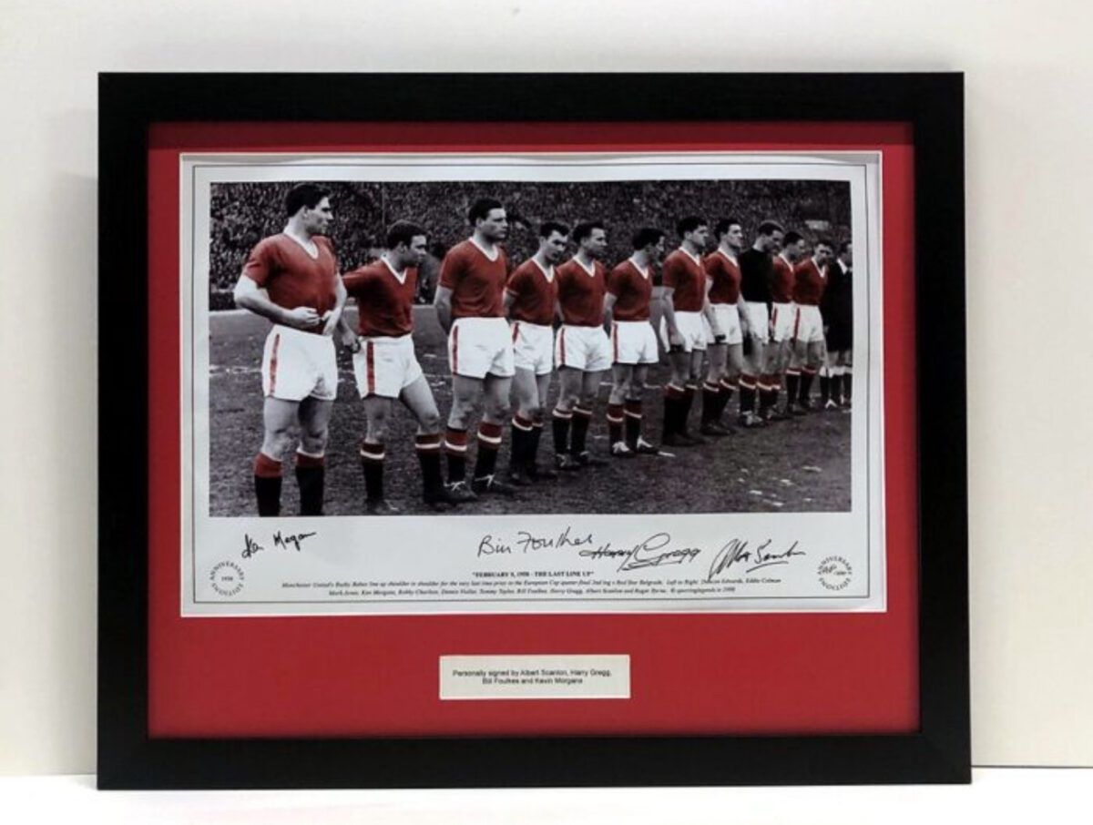 The Busby Babes The Last Line Up Signed by Gregg, Scanlon, Foulkes, Morgans
