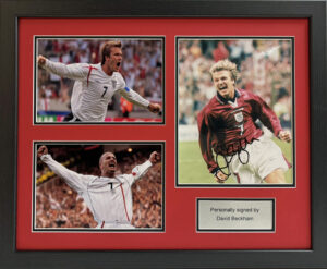 David Beckham Signed England Picture in Framed Presentation