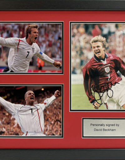 David Beckham Signed England Picture in Framed Presentation