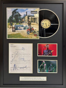 Oasis Fully Band Signed My Big Mouth Music Sheet in Framed Presentation