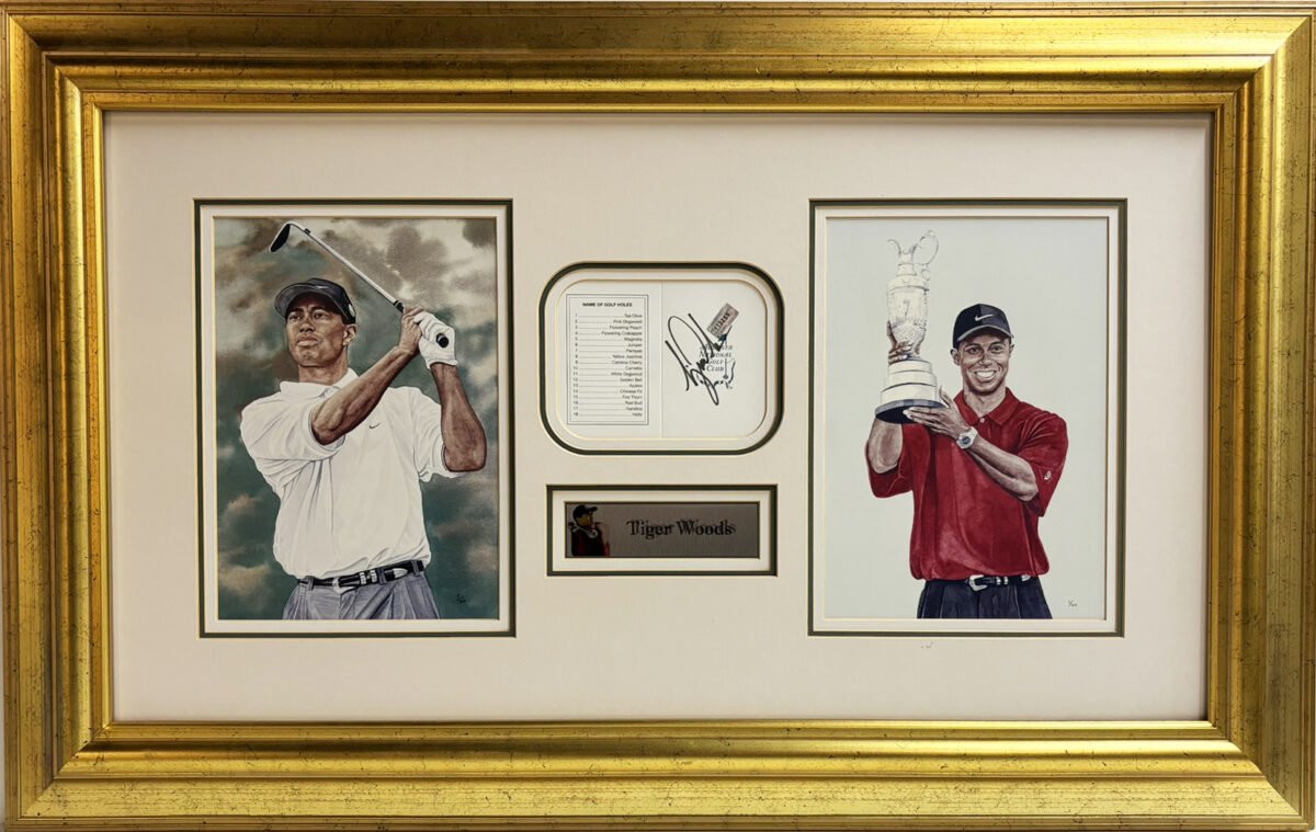 Tiger Woods Signed Presentation Framed