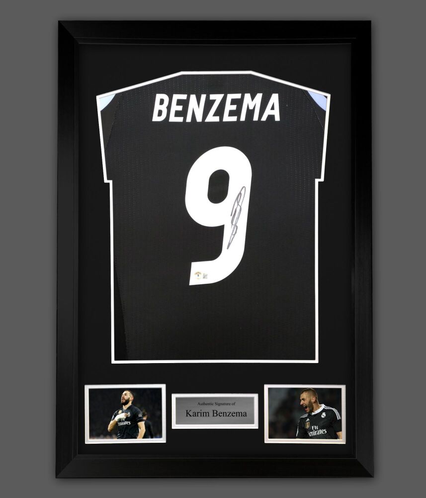 Benzema Karim Benzema Singed Real Madrid Shirt Framed - Image 1
